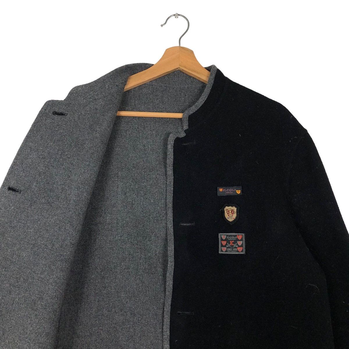 Japanese Brand 🔥Vintage Wool Work Jacket Button Karl Helmut Big Logo Size US M / EU 48-50 / 2 - 12 Thumbnail