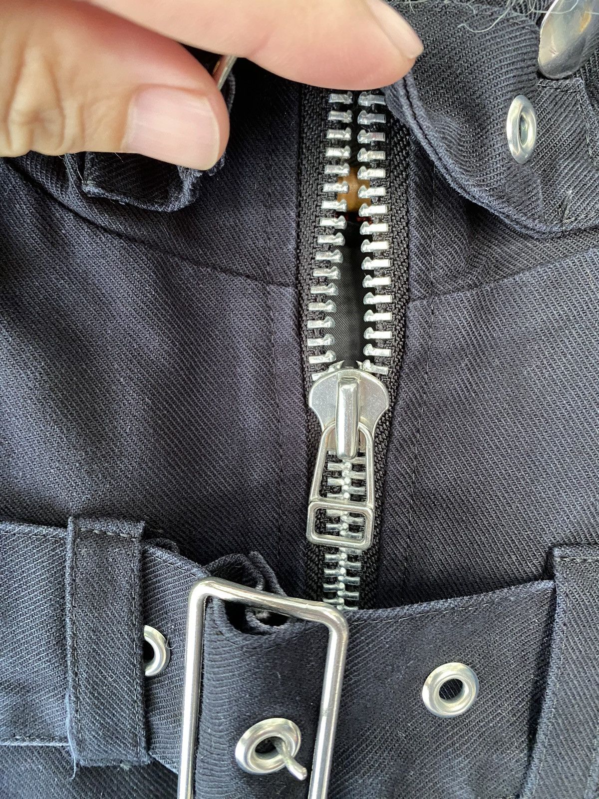 Japanese Brand 1990s Secret Agents Japan Cross Bondage fur Jacket YKK Size US L / EU 52-54 / 3 - 9 Thumbnail