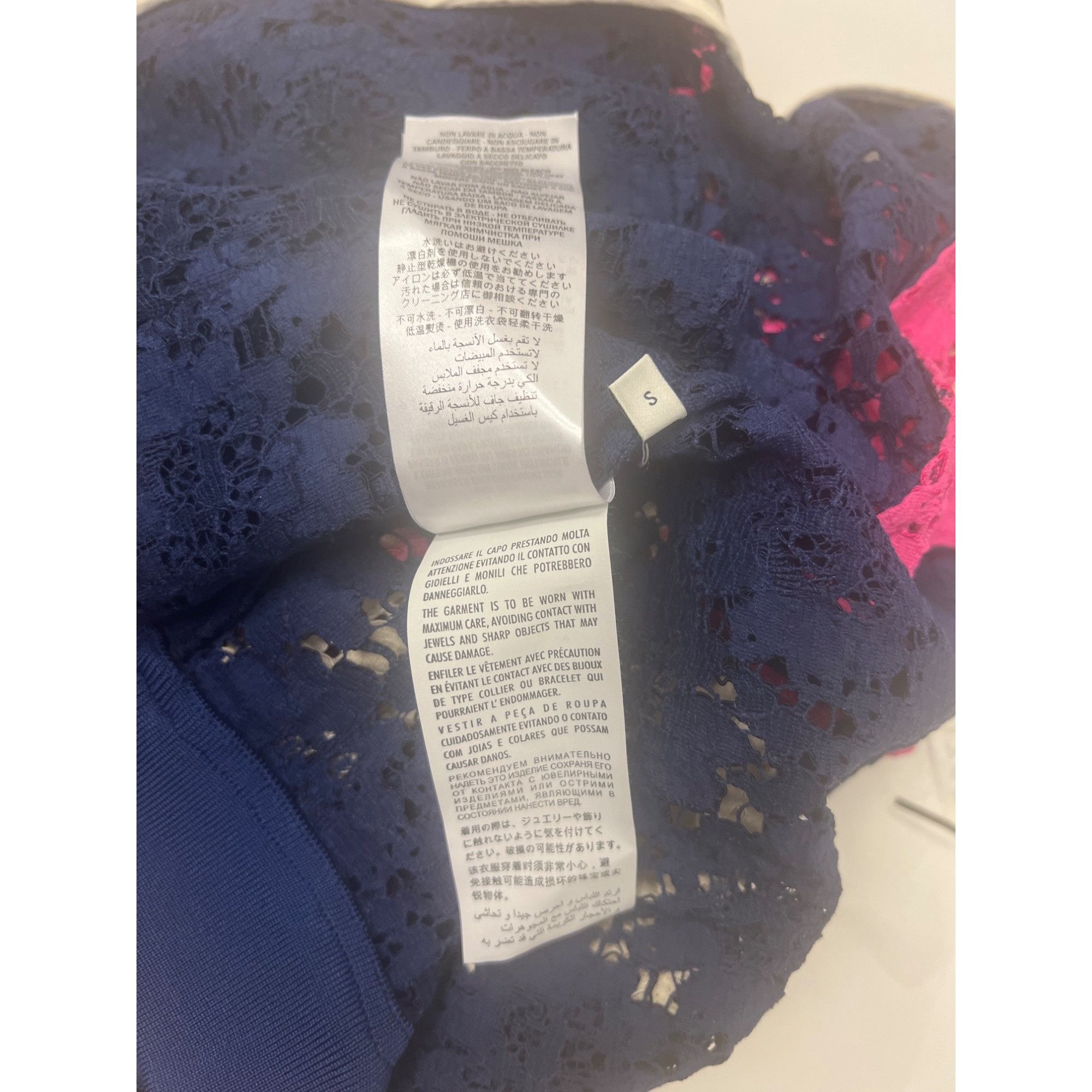 Gucci Gucci Lace Bomber Jacket Pink Navy Cream Zip-Up Logo Patch Size S / US 4 / IT 40 - 15 Thumbnail