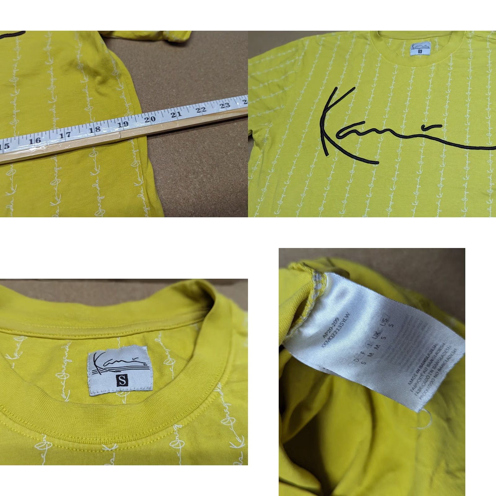 Karl Kani Karl Kani Mens Shirt Short Sleeve Yellow Striped Signature Shirt Mens Small Color Yellow Striped Signature 90s Theme Size US S / EU 44-46 / 1 - 8 Thumbnail