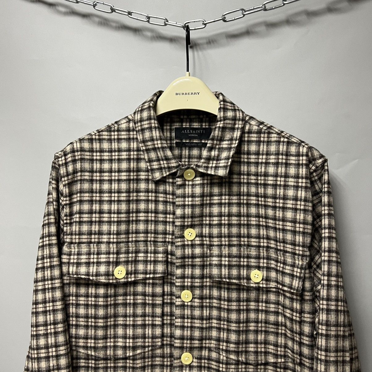 Allsaints AllSaints Burbank Flannel Shirt Button Up Overshirt Size US M / EU 48-50 / 2 - 3 Thumbnail