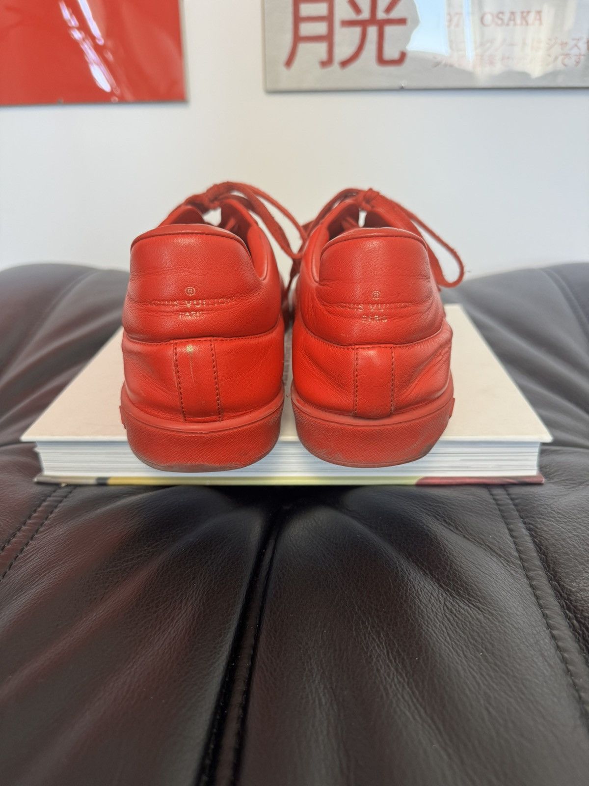 Louis Vuitton Louis Vuitton Low Top Designer Red Leather Sneakers LV Hype Size US 9.5 / EU 42-43 - 6 Thumbnail