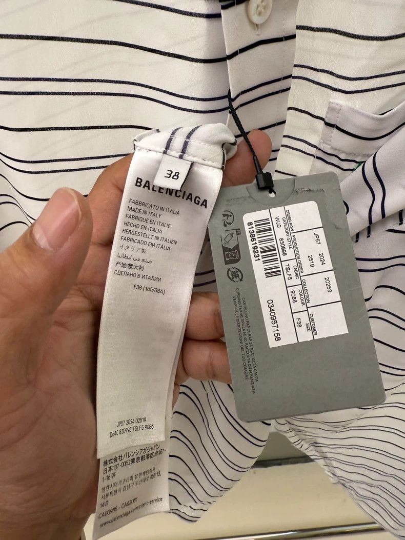 Balenciaga Balenciaga size 38 BB Wheat Spike Striped Silk Shirt Size US M / EU 48-50 / 2 - 5 Thumbnail