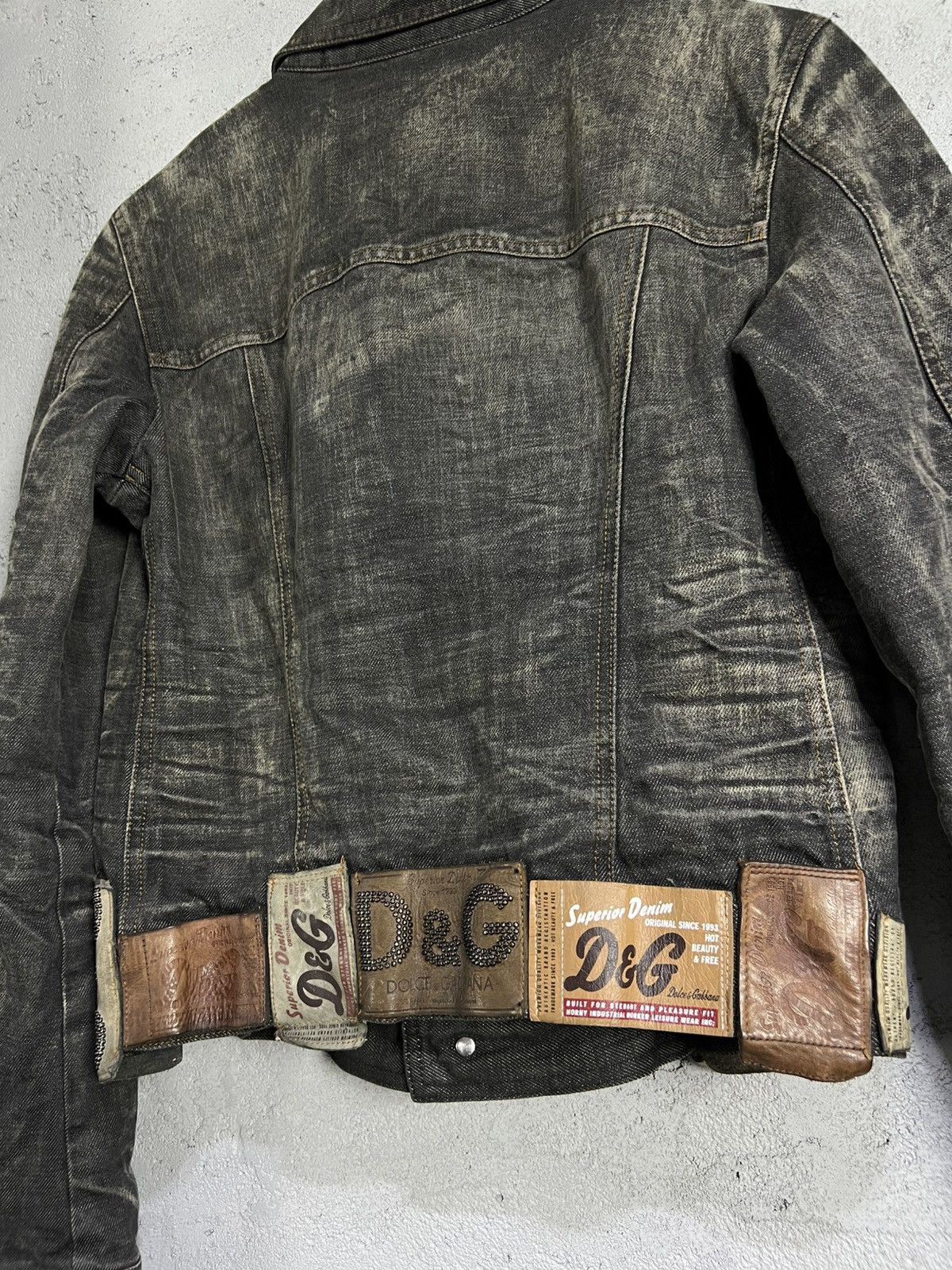 Dolce & Gabbana Dolce & Gabbana AW2003 Archive Tags Grey Raw Denim Jacket Size S / US 4 / IT 40 - 10 Thumbnail