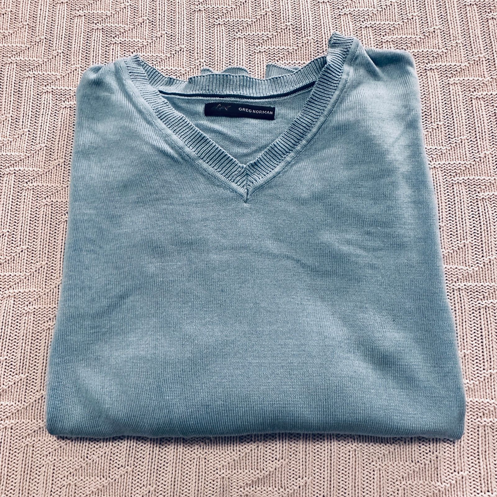 Greg Norman Greg Norman blue vneck cotton sweater Size US L / EU 52-54 / 3 - 1 Thumbnail