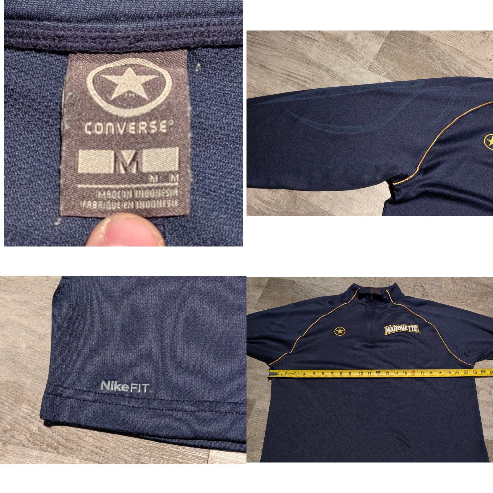 Nike VINTAGE Nike + Converse Marquette Golden Eagles L/S Warmup Shirt Embroidered M Rare Size US M / EU 48-50 / 2 - 8 Thumbnail