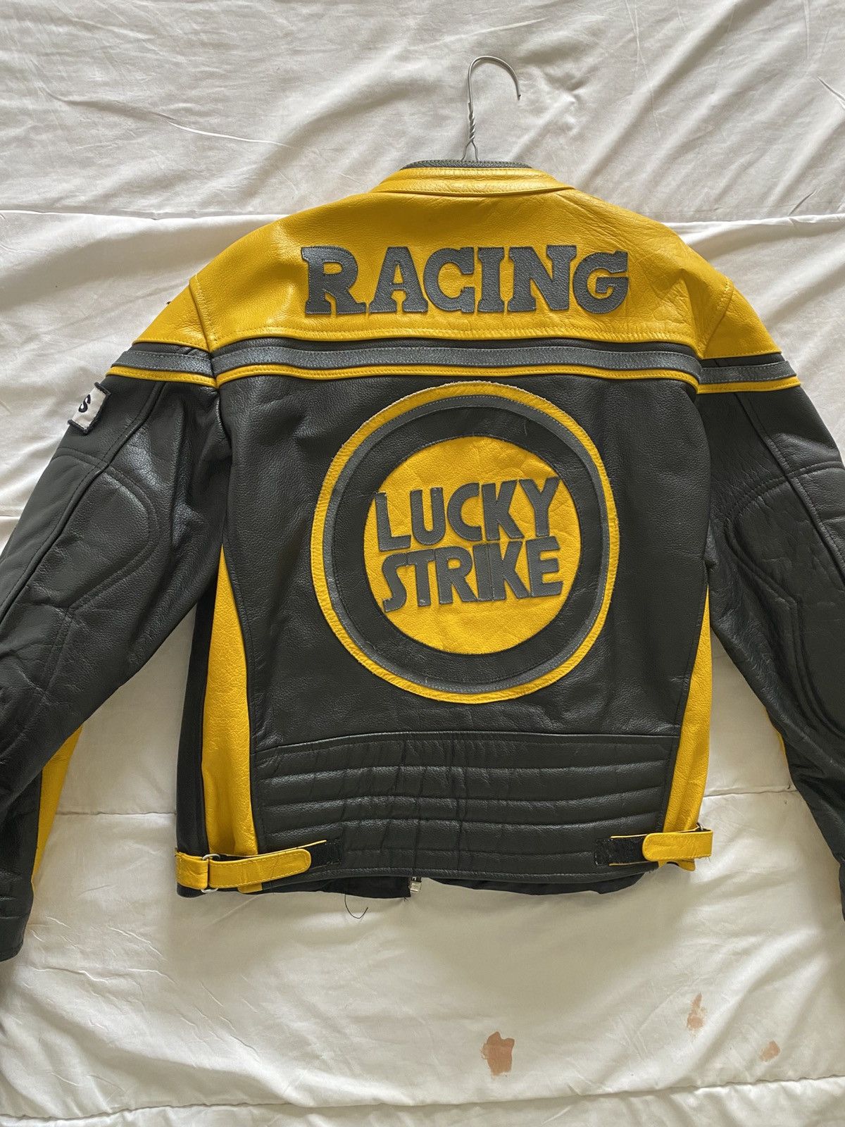 Other Lucky Strike Motorcycle Leather Jacket Black and Yellow Size US M / EU 48-50 / 2 - 5 Thumbnail