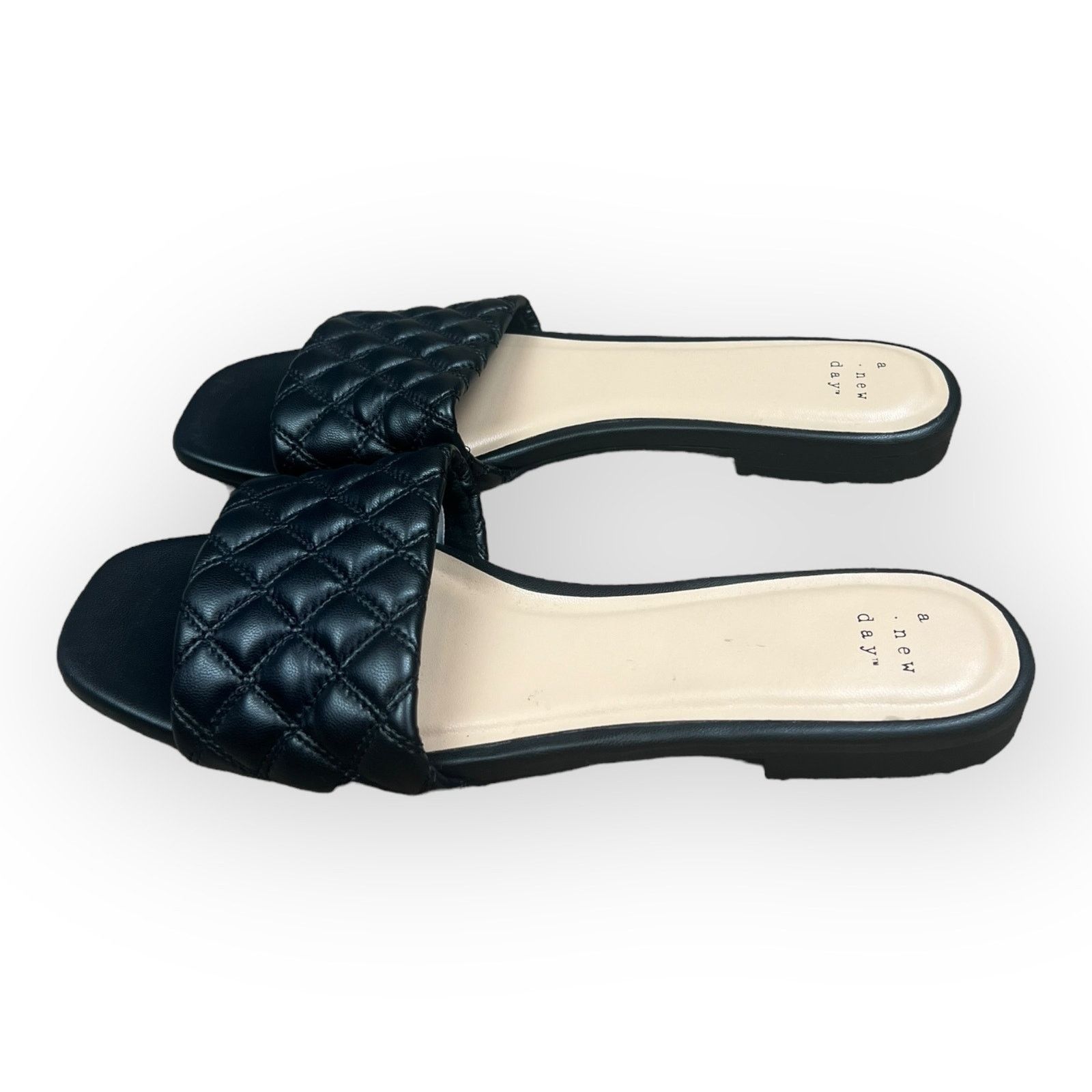 Kohl's A New Day Women's Ama Quilted Slide Sandals Black Size US 9 / IT 39 - 5 Thumbnail