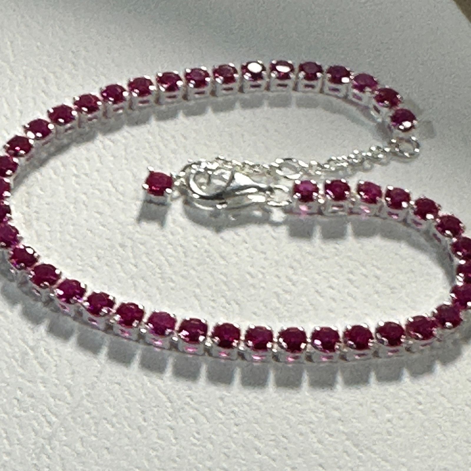 Authentic Pandora SZ 20CM Hot Pink Crystal Tennis Bracelet