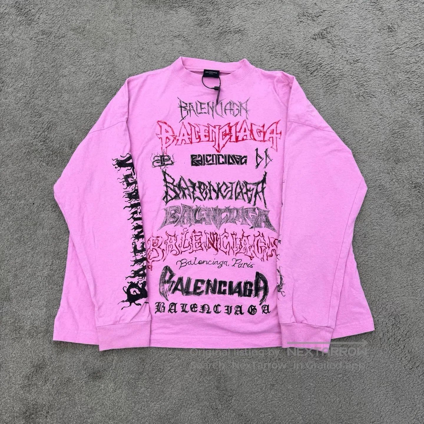 Balenciaga Balenciaga SS24 Pink Dragon Print Longsleeve. Size M / US 6-8 / IT 42-44 - 1 Thumbnail