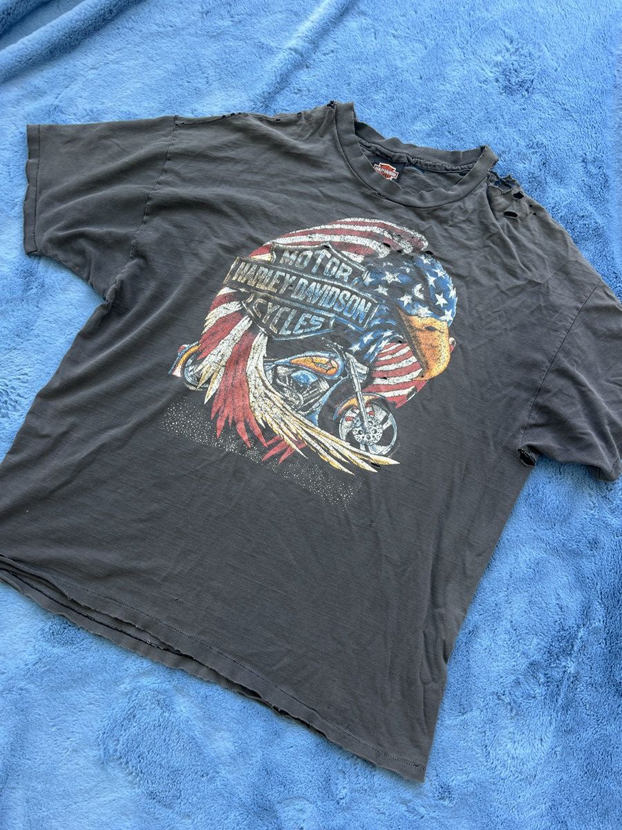 Harley Davidson Vintage 80s Harley Davidson Beefy Tee, Single Stitch Size US XXL / EU 58 / 5 - 1 Thumbnail