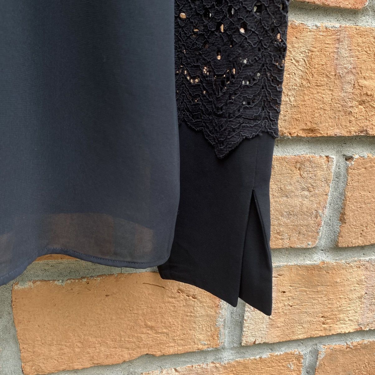 Just Cavalli Just Cavalli Black Chiffon Blouse with Knit Sleeves Size M / US 6-8 / IT 42-44 - 7 Thumbnail