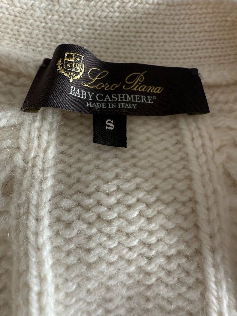 Loro Piana LORO PIANA White twisted cashmere sweater open Size S / US 4 / IT 40 - 6 Thumbnail