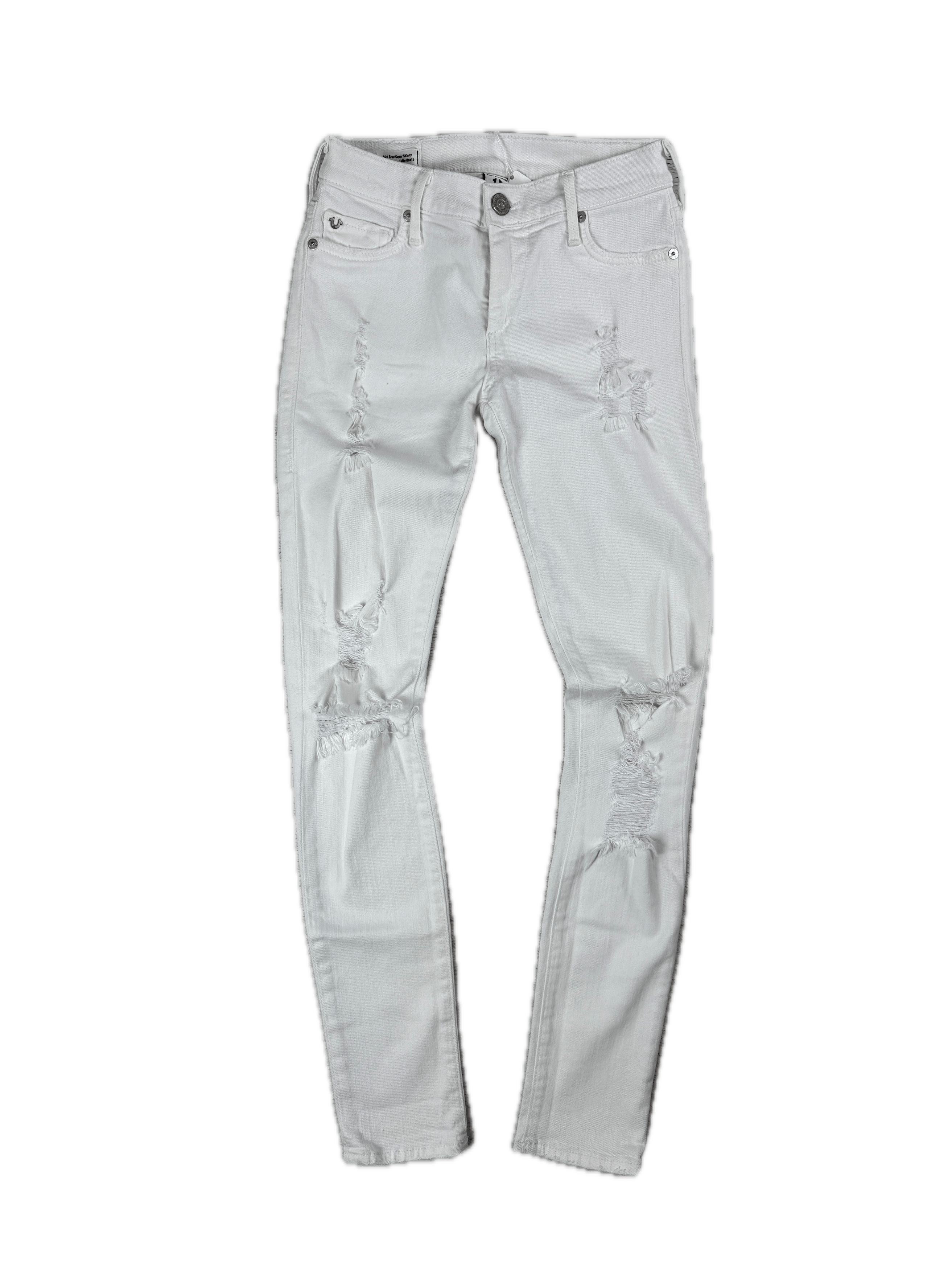 True Religion True Religion Women Jeans Halle Distressed Mid Rise Skinny Size 23" - 1 Thumbnail