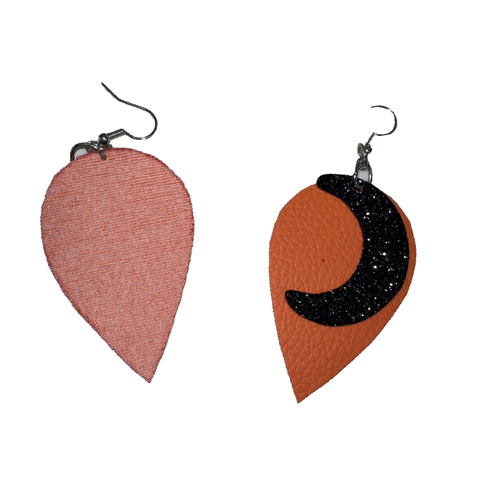 Homemade Moon Earrings Handmade by my Grandaughter Orange & Black Size ONE SIZE - 2 Thumbnail