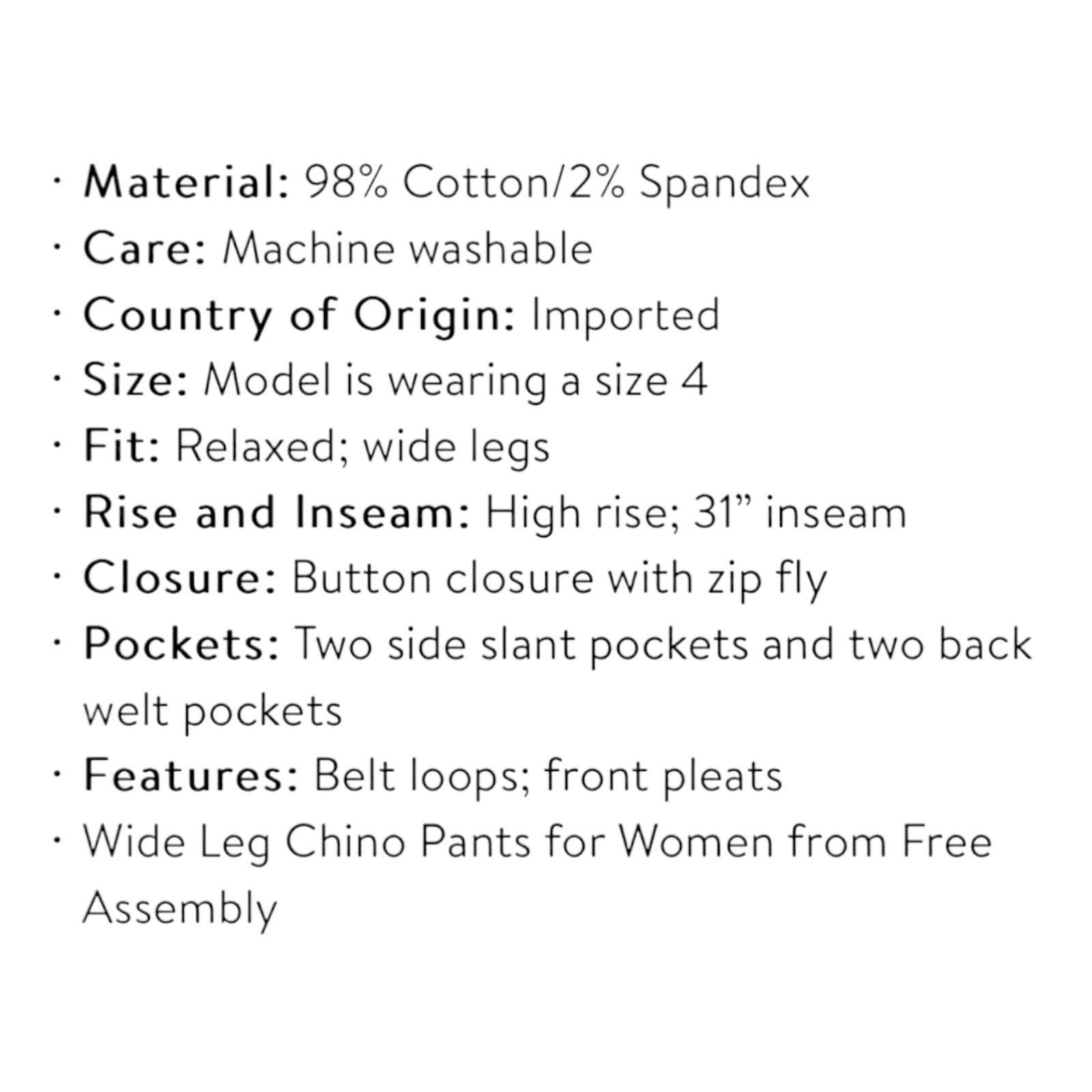 Other Free Assembly - Women's Wide Leg Chino Pants - Blue - 8 Size 30" / US 8 / IT 44 - 10 Thumbnail