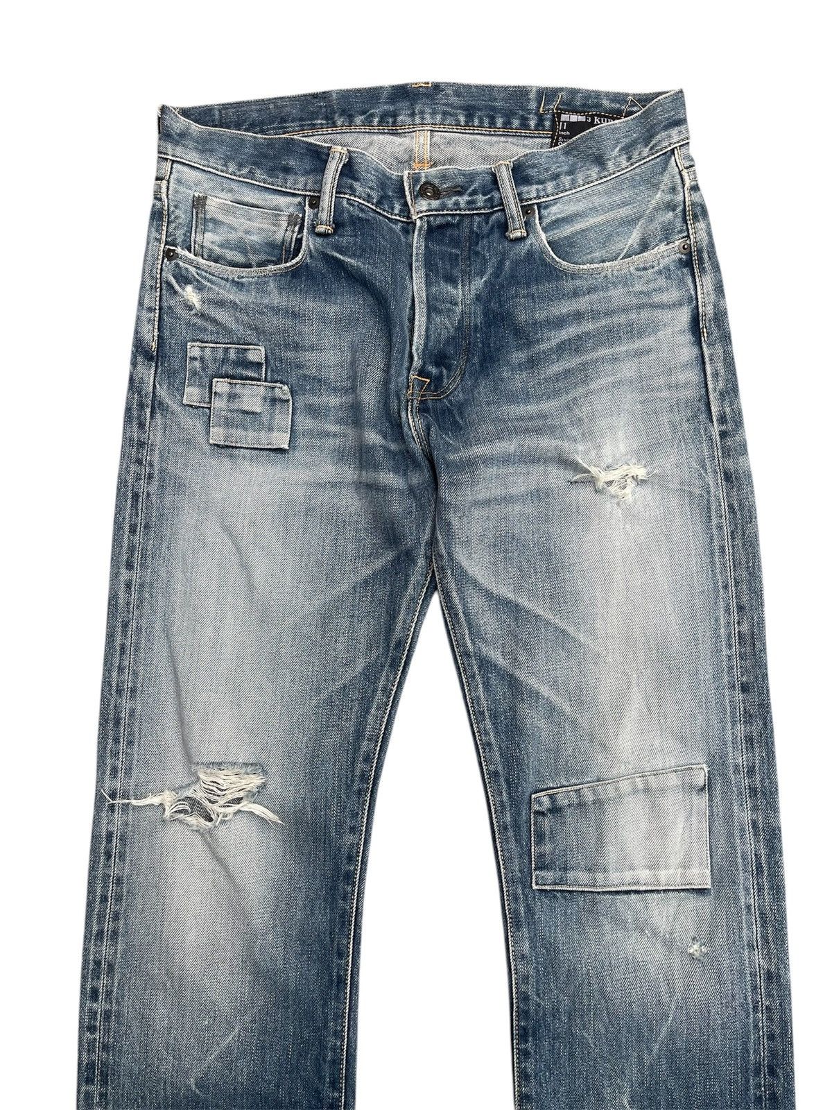 KURO Kuro Graphite Selvedge Denim Jeans Distressed & Patchwork Size US 31 - 2 Thumbnail