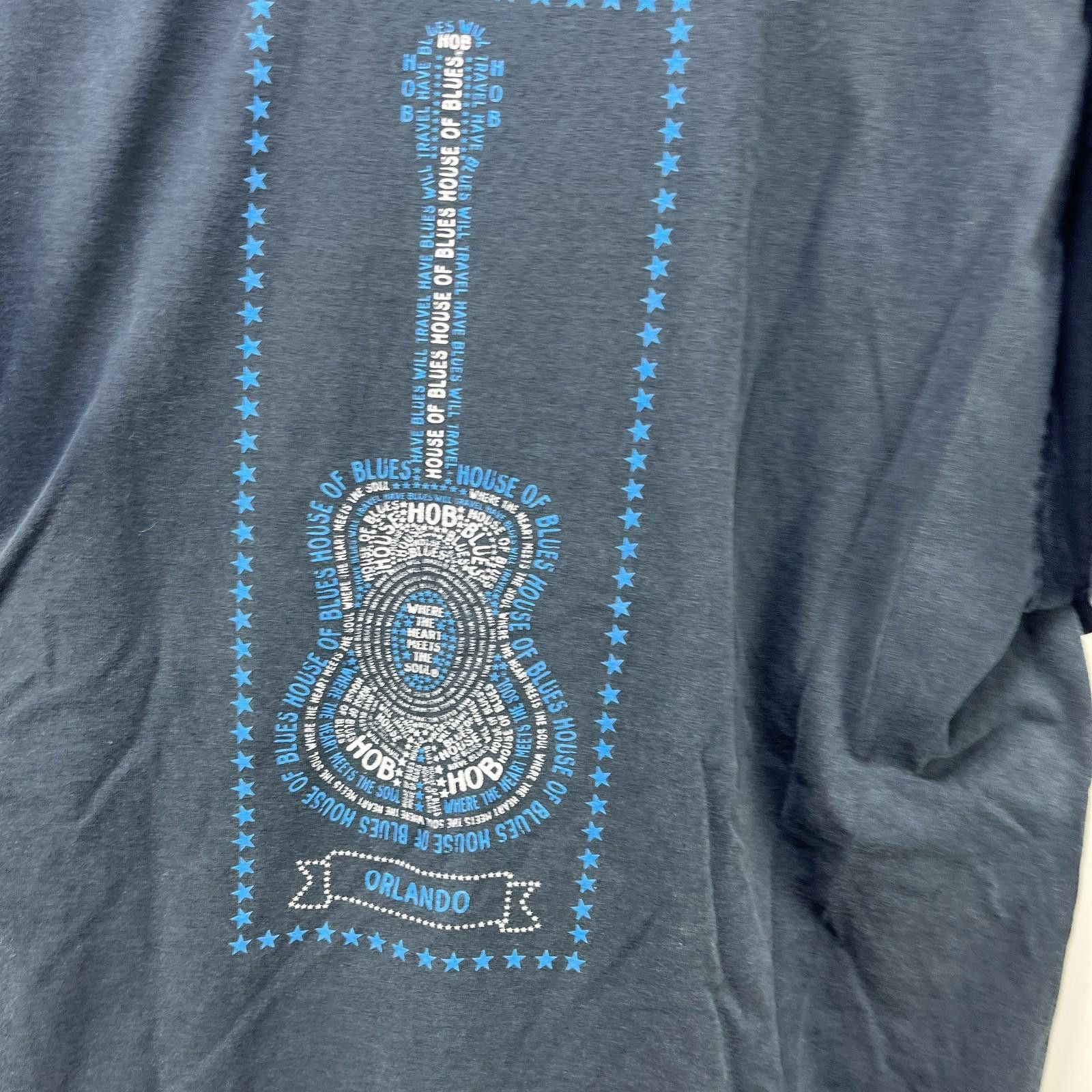 Vintage House Of Blues Orlando Guitar Faded T Shirt 2XL