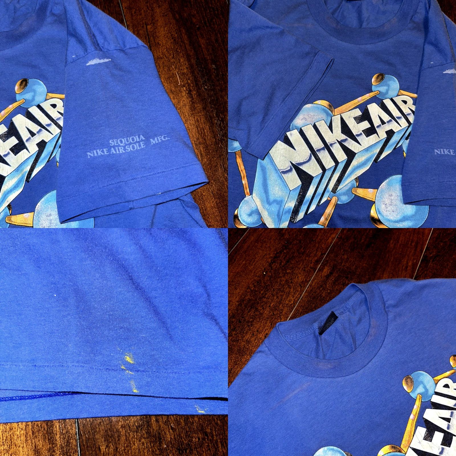 Nike VINTAGE Nike Air T Shirt 80s USA Rare Air Max Atoms Bubbles Science Blue Tag Shirt Unisex Men Size L Graphic Tee 100% Cotton Short Sleeve Size US L / EU 52-54 / 3 - 8 Thumbnail