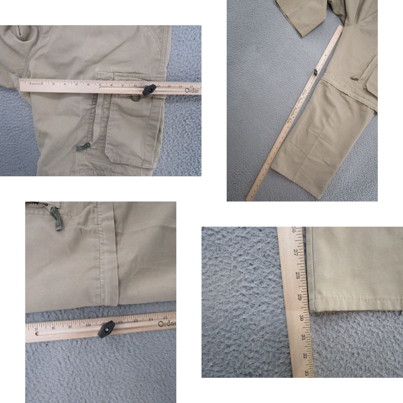Vintage VTG Northcrest Cargo Pants Beige 34x32 Men's Cargo Convertible Read Tags 100% Cotton Size US 34 / EU 50 - 8 Thumbnail