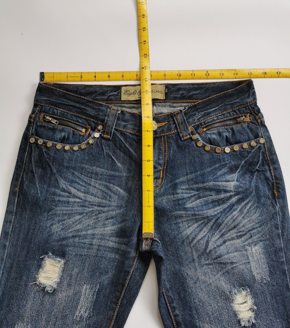 Japanese Brand Bootcut Butterfly Eight by Gold Label Jeans Kapital insp Size US 30 / EU 46 - 14 Thumbnail