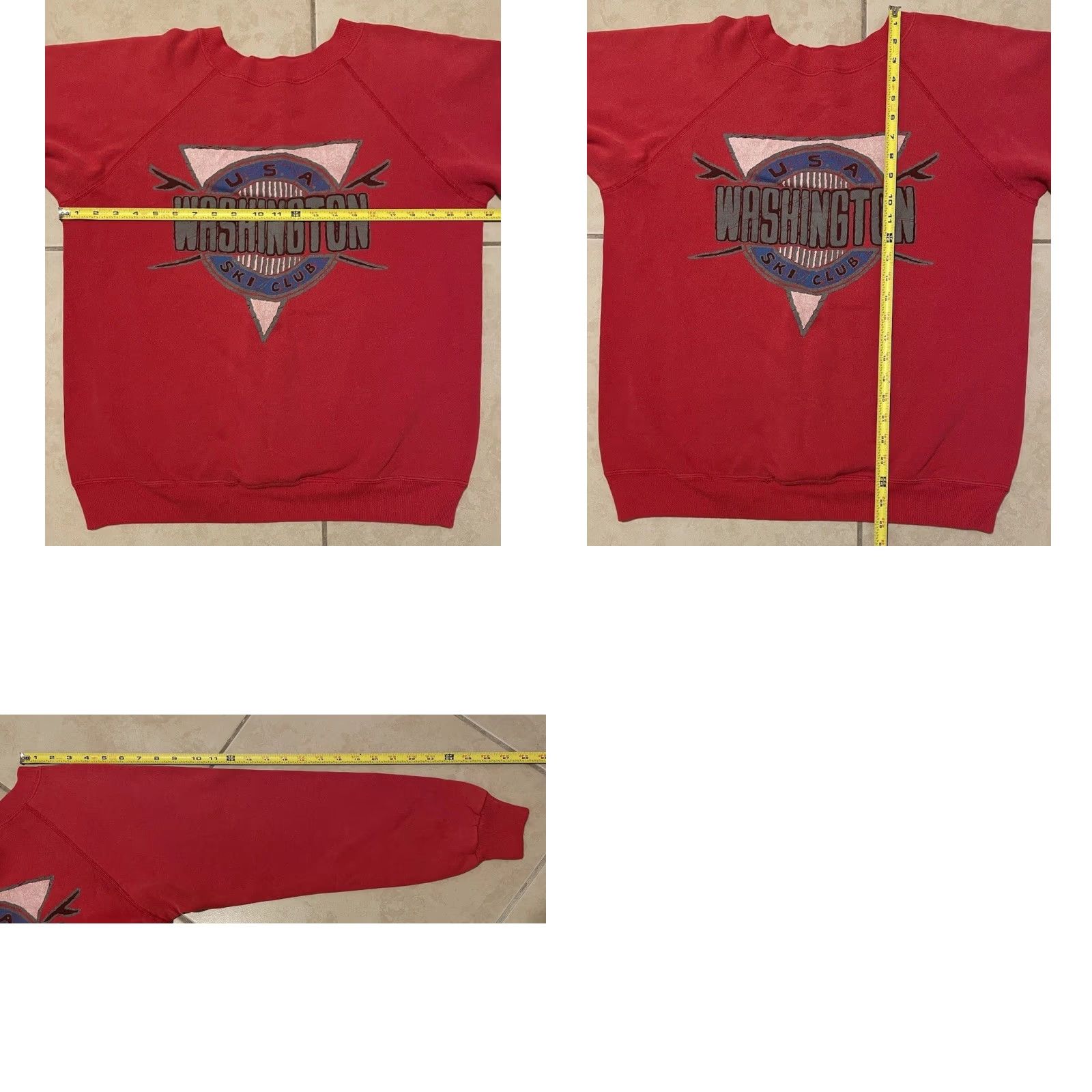 Vintage VINTAGE Washington Ski Club Faded Sweatshirt Hoodie S Red 90s Grunge USA Men Size US S / EU 44-46 / 1 - 8 Thumbnail