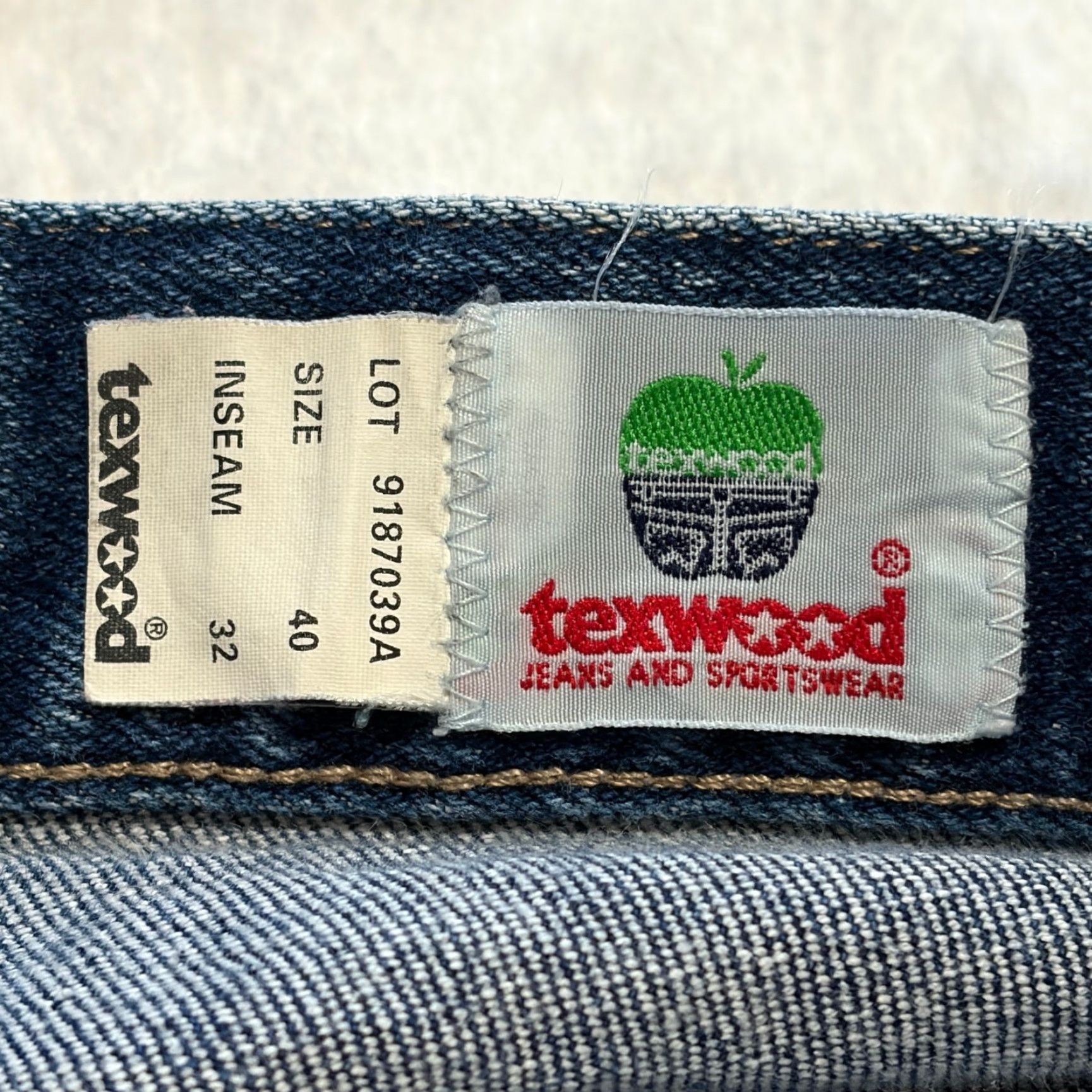 Denime VINTAGE Texwood Jeans Mens 40 x 32 Blue Denim Straight Leg Dark Wash USA 90s Mens Jeans Size US 40 / EU 56 - 3 Thumbnail