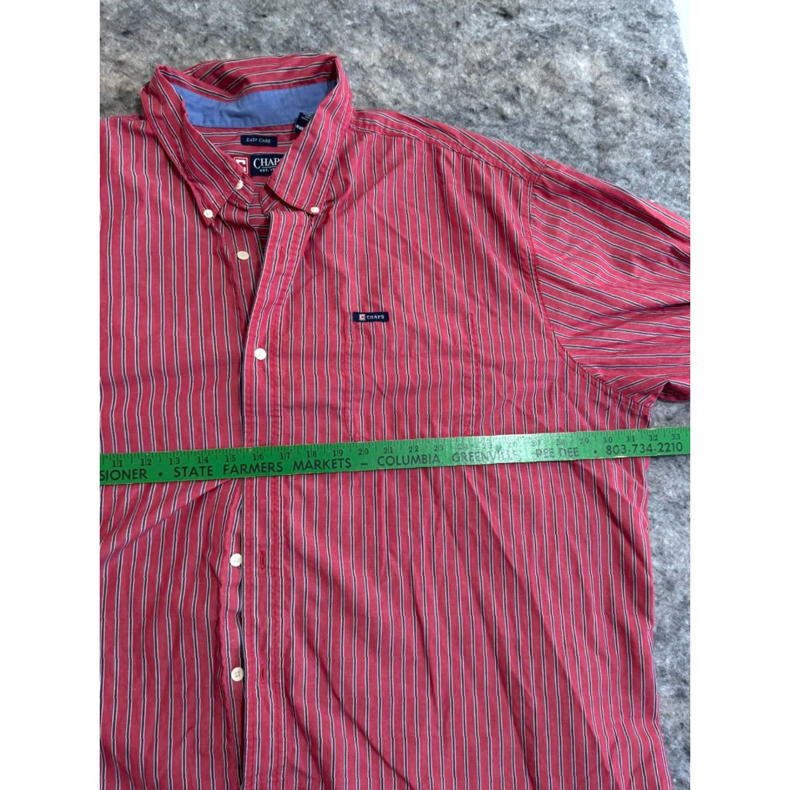 Chaps Chaps Shirt Mens 4XB Big 4X Red Plaid Long Sleeve Button Down Easy Care Size US XXL / EU 58 / 5 - 4 Thumbnail
