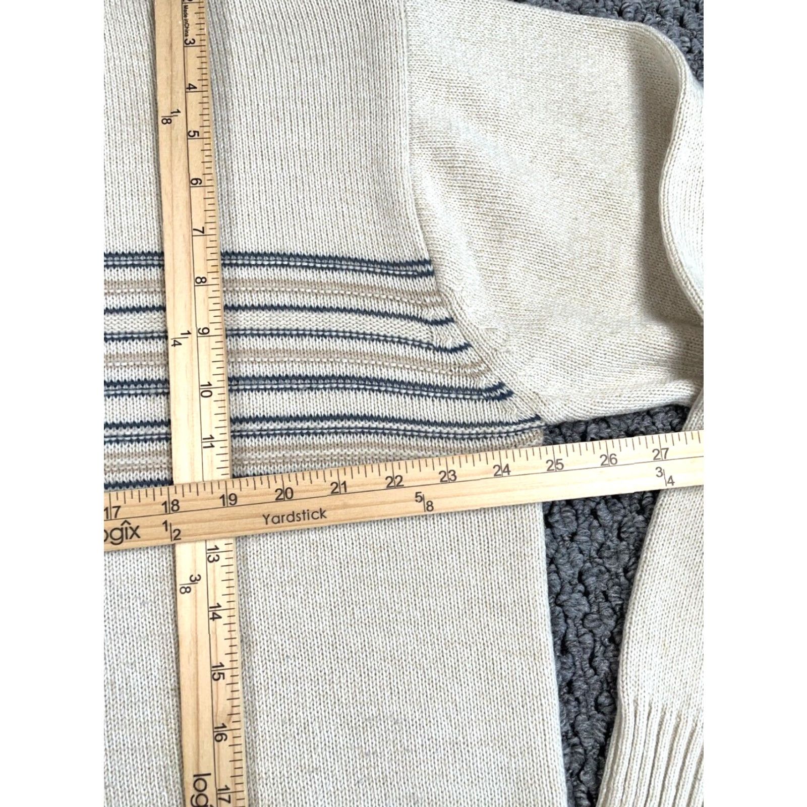 Vintage VINTAGE Munsingwear Sweater Mens XL Beige Striped Crewneck Y2K Midweight Acrylic Knit Pullover Size US XL / EU 56 / 4 - 5 Thumbnail