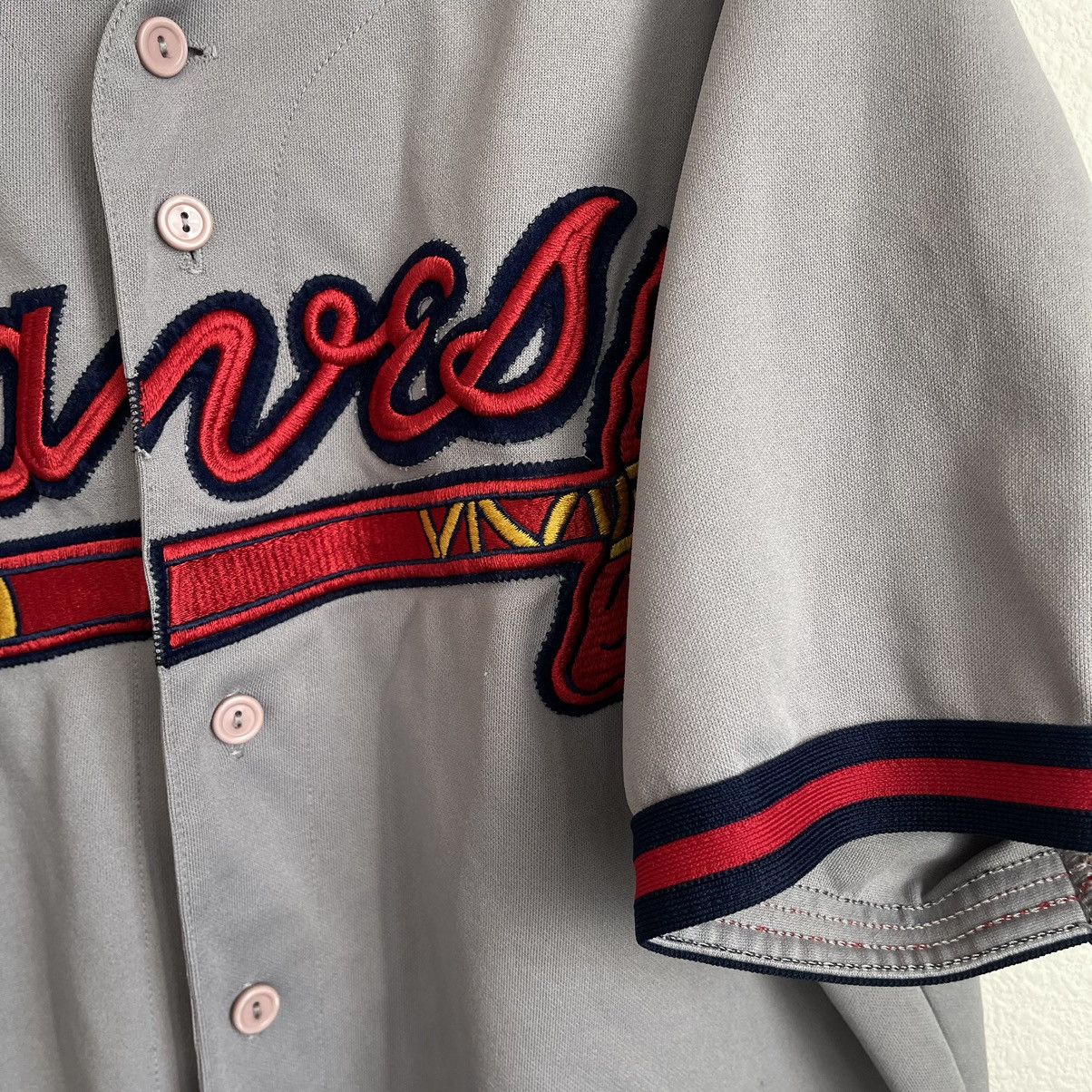Majestic Majestic Braves Vtg Vintage MLB Short Sleeve 90s Jersey Size US L / EU 52-54 / 3 - 6 Thumbnail