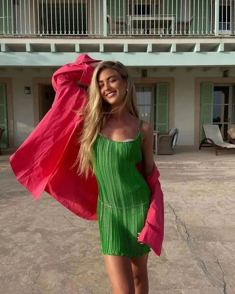 Versace Versace Resort series little green dress Size S / US 4 / IT 40 - 1 Thumbnail