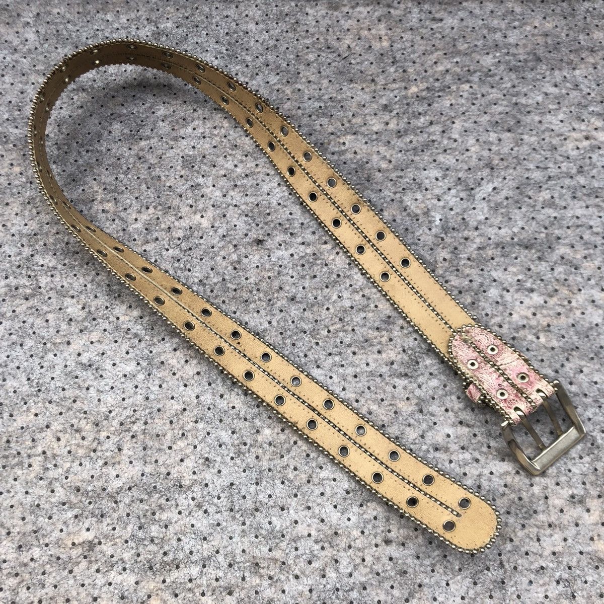 Japanese Brand Y2k style Paisley Pattern Studded Belt Size ONE SIZE - 4 Thumbnail
