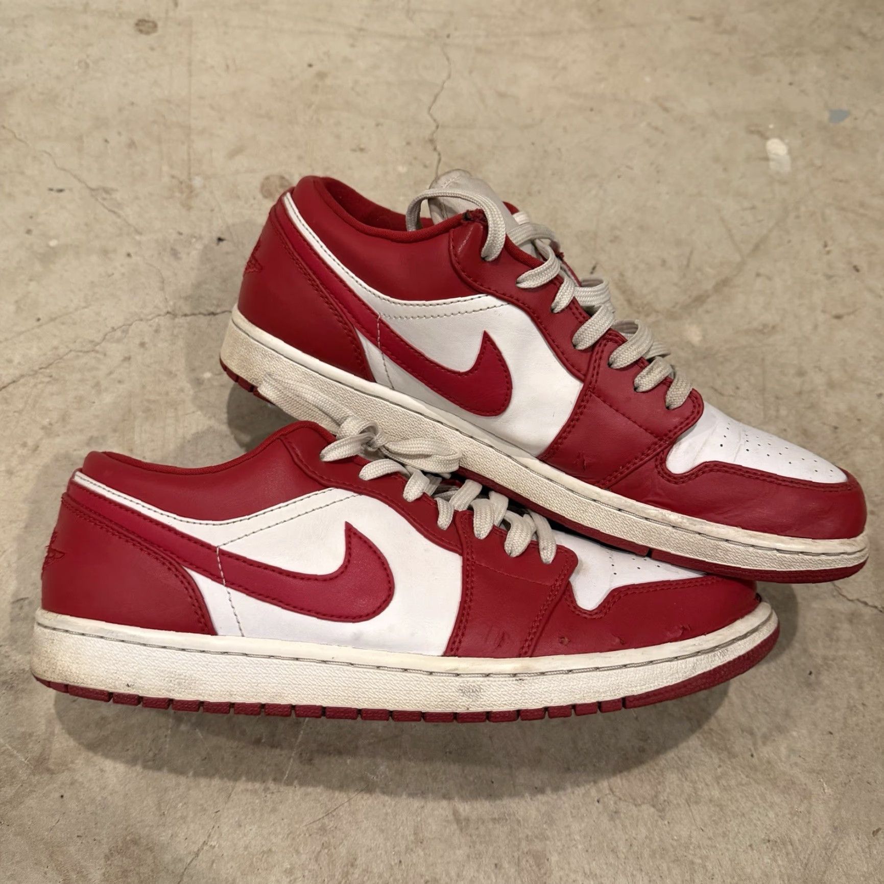 Nike Nike Air Jordan 1 Low Sneaker Mens size 11.5 Gym Red White 553558-611 Pre Owned Size US 12 / EU 45 - 2 Thumbnail