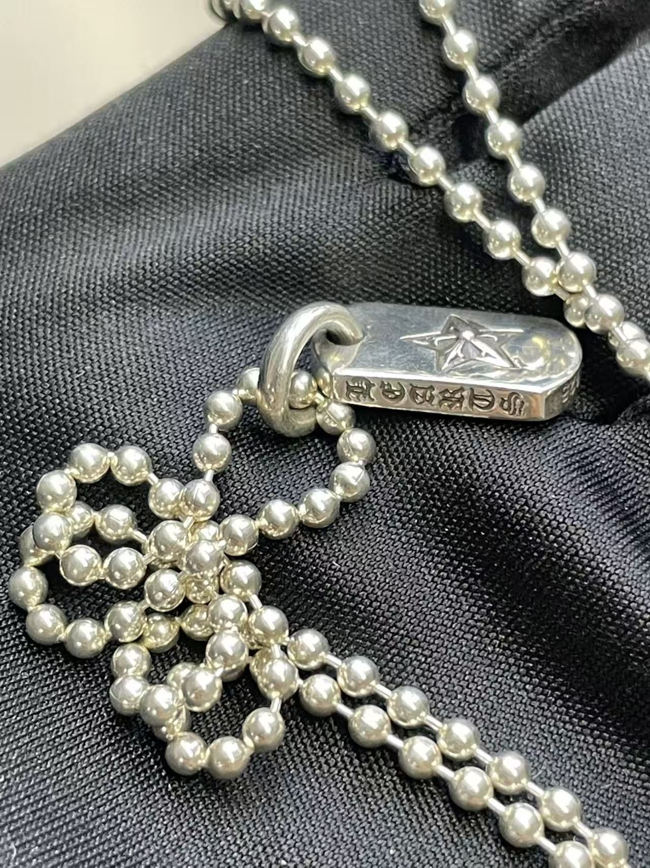 Chrome Hearts Chrome Hearts Silver Tiny Star Dog Tag Necklace Size ONE SIZE - 14 Thumbnail