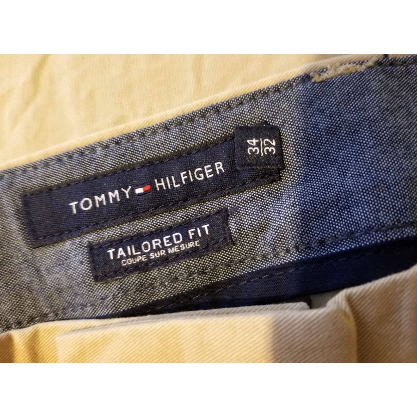 Tommy Hilfiger Tommy Hilfiger Khaki Chino PANTS 34x32 Cotton Slack Beige Mens Tailored Trousers Regular Inseam 32 Size US 34 / EU 50 - 6 Thumbnail