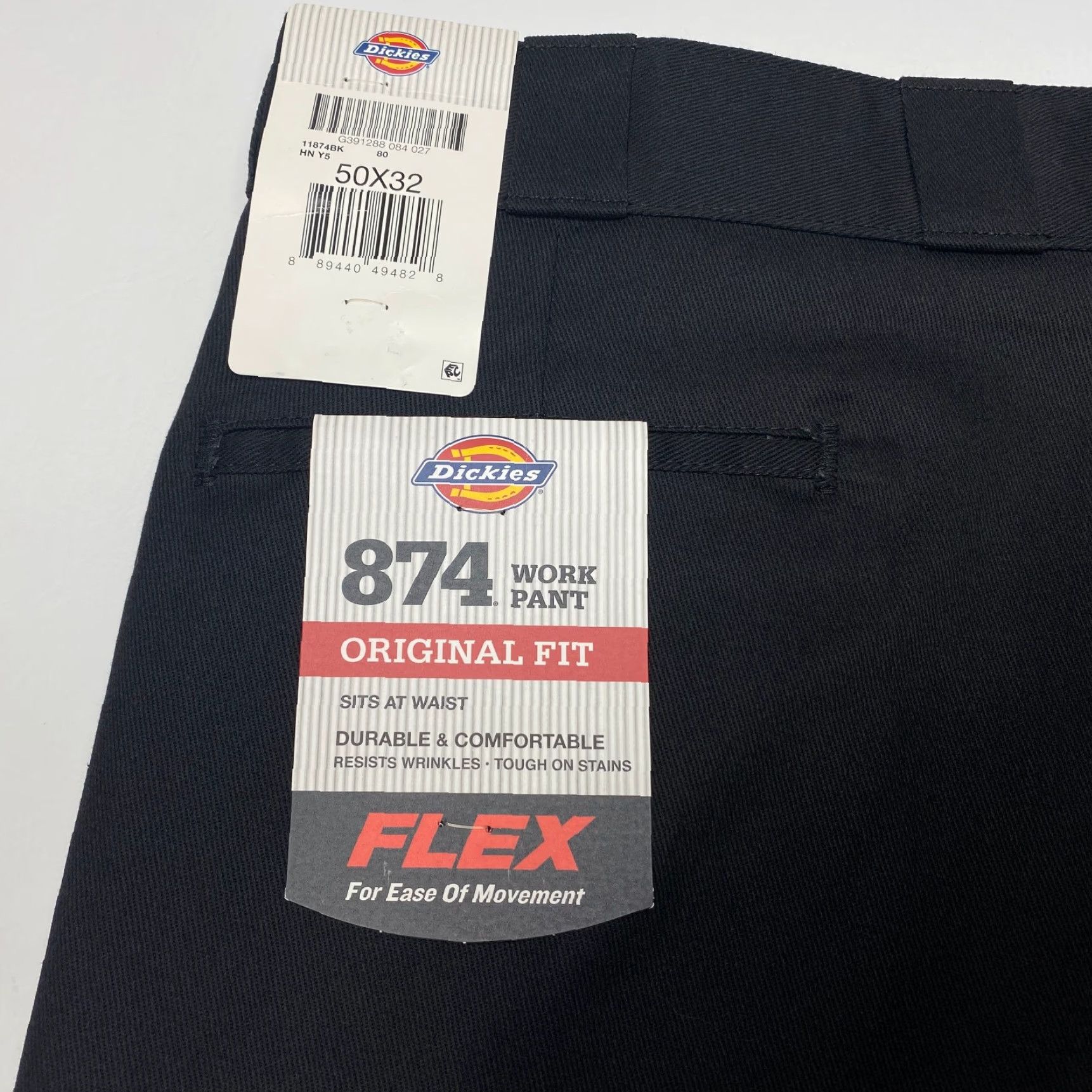 Dickies Dickies 874 Pants Mens 50x32 Black Classic Original Fit Work Uniform Straight Size US 34 / EU 50 - 7 Thumbnail