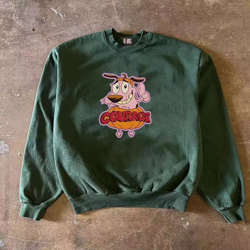 Japanese Brand × Vintage Washed distressed green retro cartoon print sweatshirt Size US L / EU 52-54 / 3 - 1 Thumbnail
