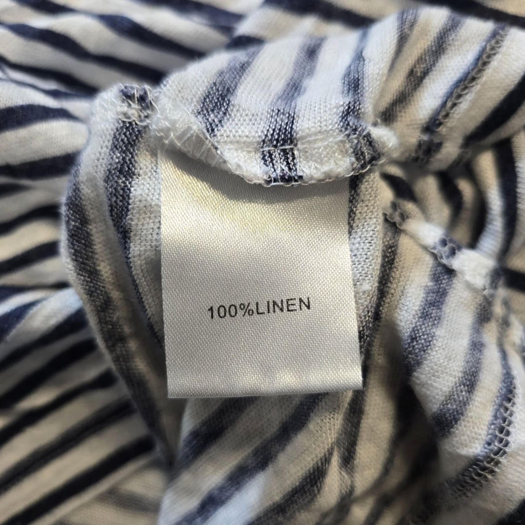 Vintage Pure Top Womens Size 10 Blue White Linen Short Sleeve Boxy Casual Size L / US 10 / IT 46 - 7 Thumbnail
