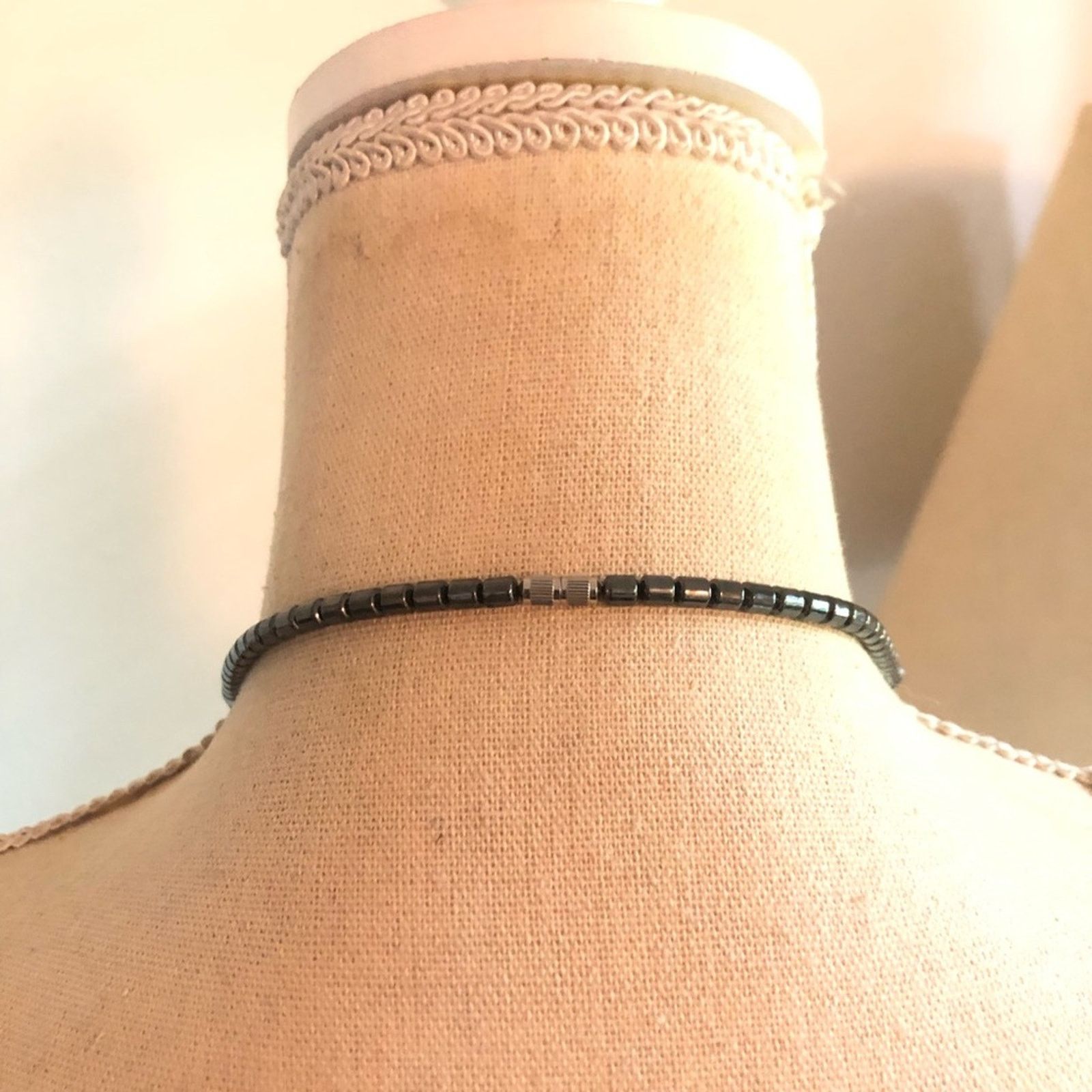 Vintage Vintage gorgeous hematite and crystal necklace Size ONE SIZE - 5 Thumbnail