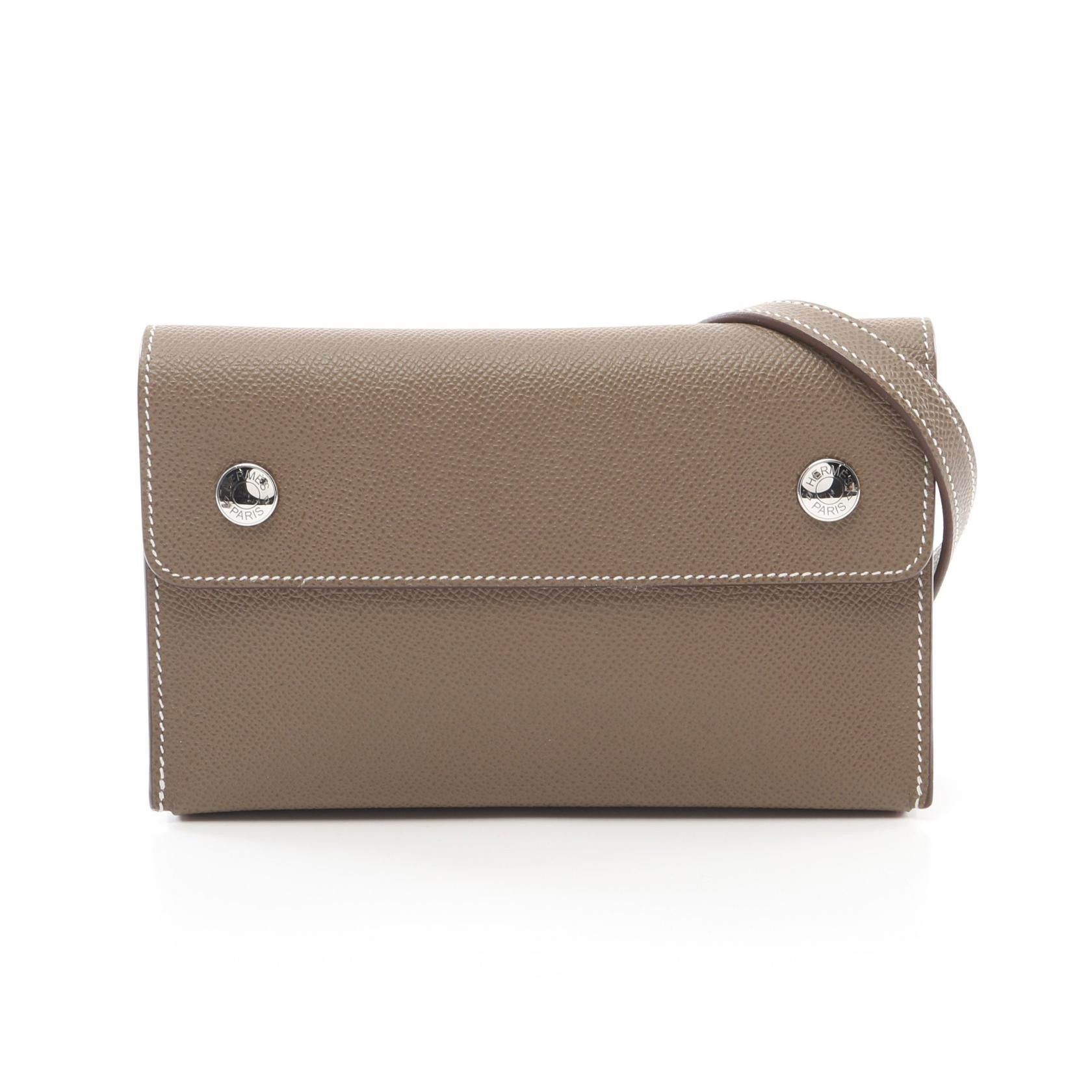 Hermes Hermes Snap To Go Epsom Shoulder Bag Leather Shoulder Bag Stamp W (2024) in Brown, Women's