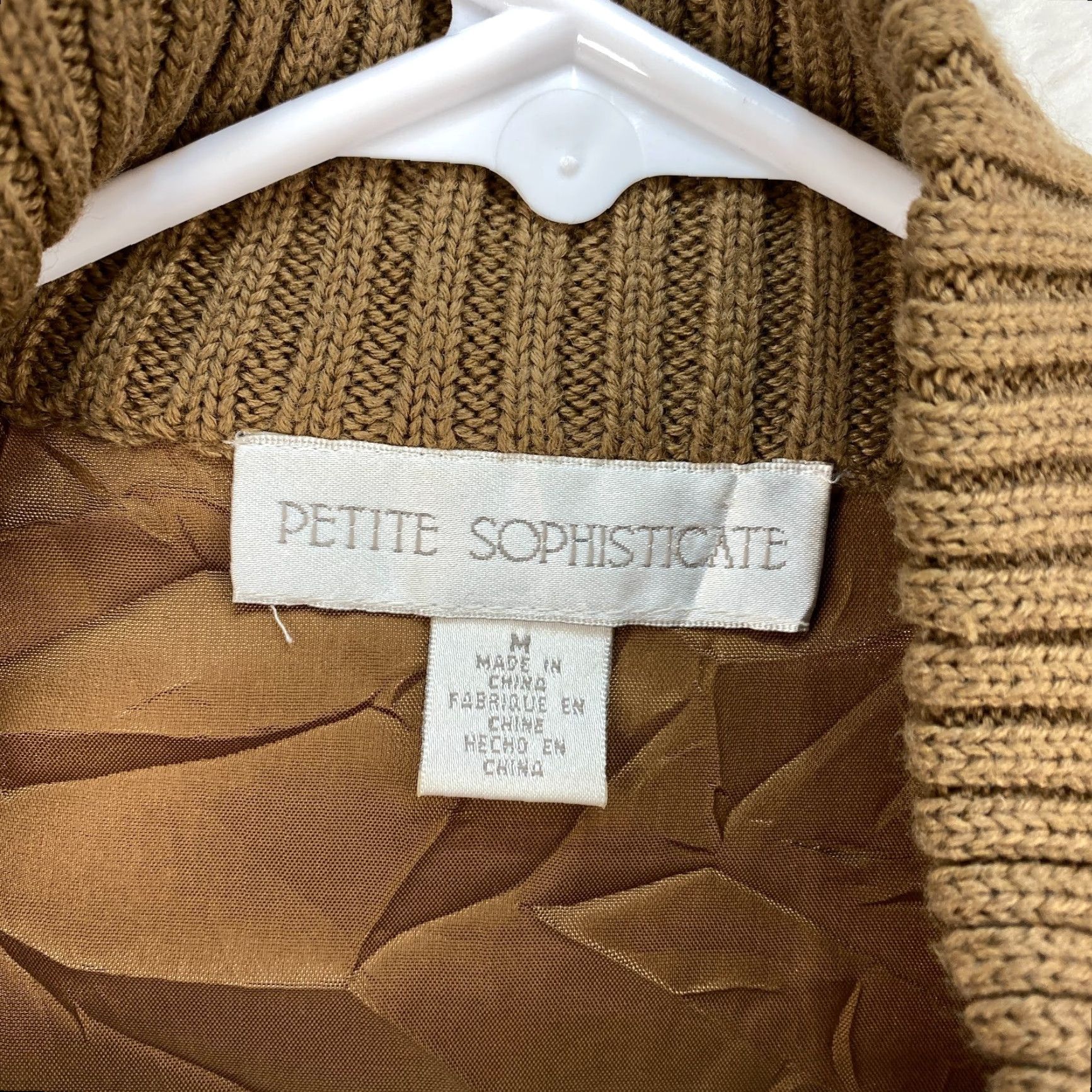 Vintage Petite Sophisticate Sweater Jacket Shacket Faux Suede Knit Sleeves Brown Size M - Womens Jacket (Regular, Brown) Full Zip Pockets Size M / US 6-8 / IT 42-44 - 7 Thumbnail