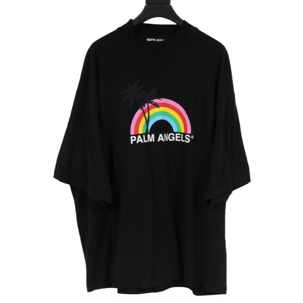 Palm Angels Rainbow Tree Oversized T Shirt Black Size US XL / EU 56 / 4 - 1 Thumbnail