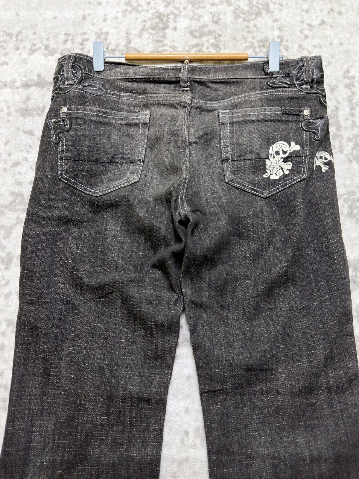 7 For All Mankind VINTAGE FLARED FOR ALL MANKIND 7 ☠️ PATCHES DENIM Size US 34 / EU 50 - 11 Thumbnail