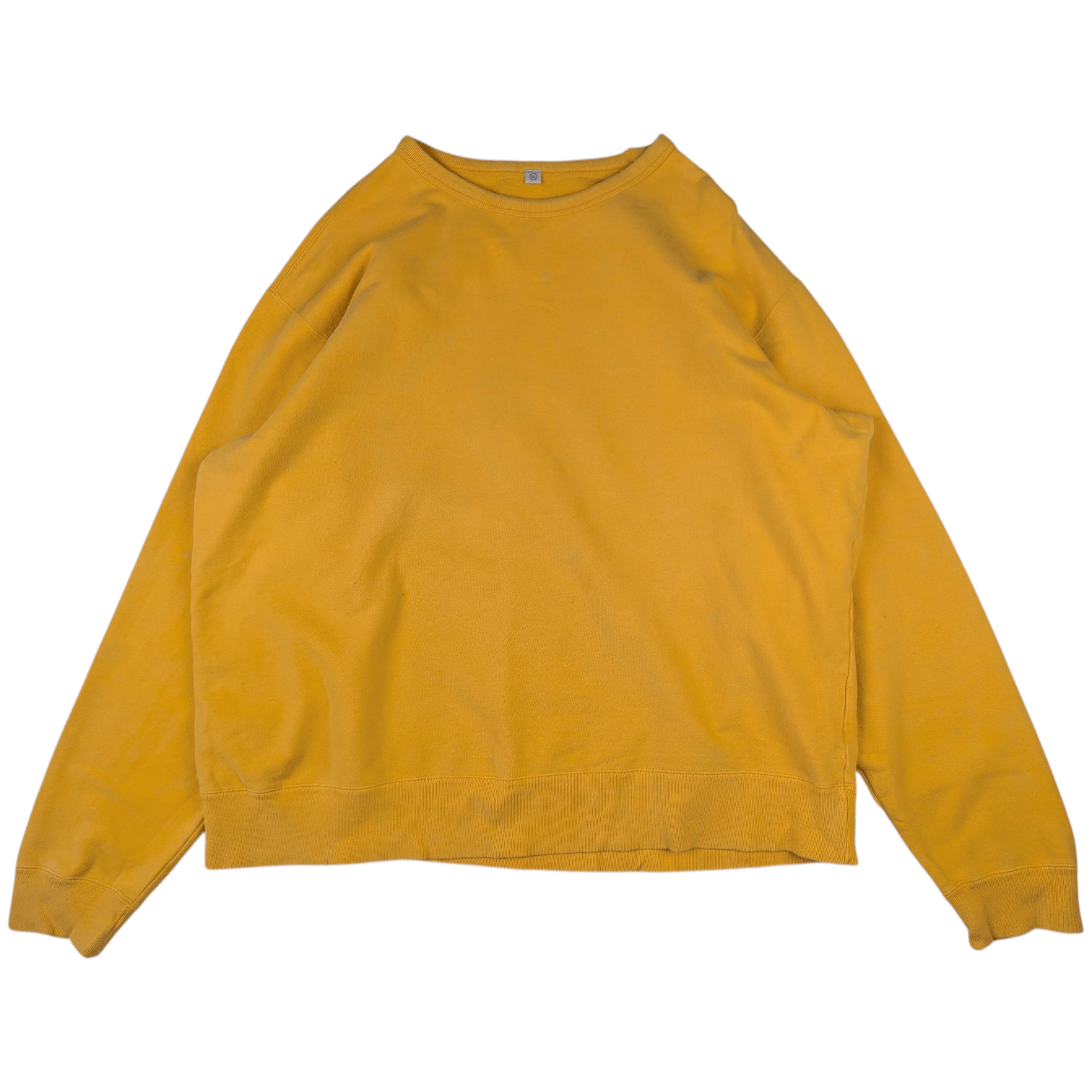 Japanese Brand Vintage 90's UNIQLO Yellow Plain Sweatshirts Jumper Size US XL / EU 56 / 4 - 3 Thumbnail