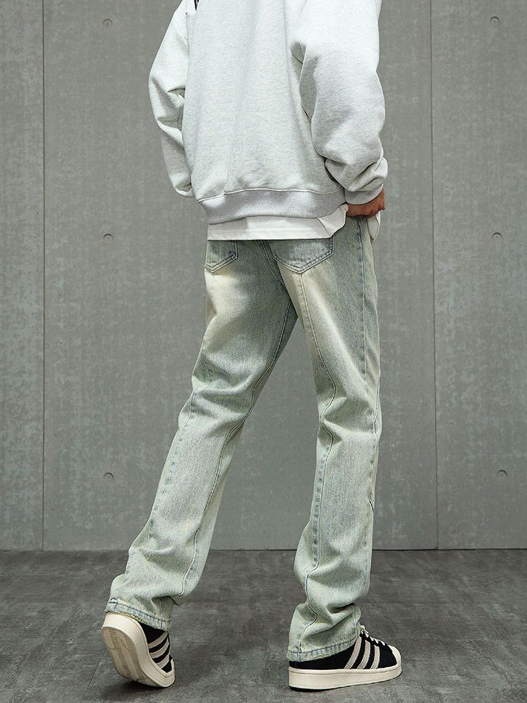 Japanese Brand × Jean Men's American high street washed distressed patchwork jeans Size US 32 / EU 48 - 5 Thumbnail