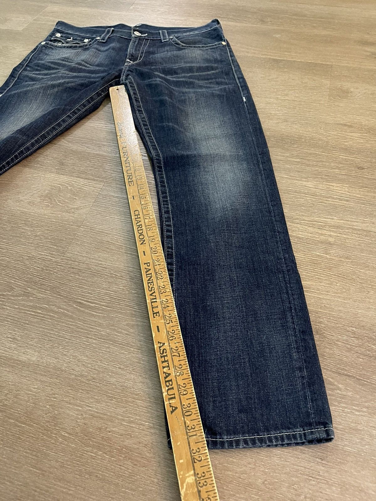 True Religion × Vintage VINTAGE TRUE RELIGION SLIM FIT THICK STITCH DENIM JEANS Size US 38 / EU 54 - 6 Thumbnail
