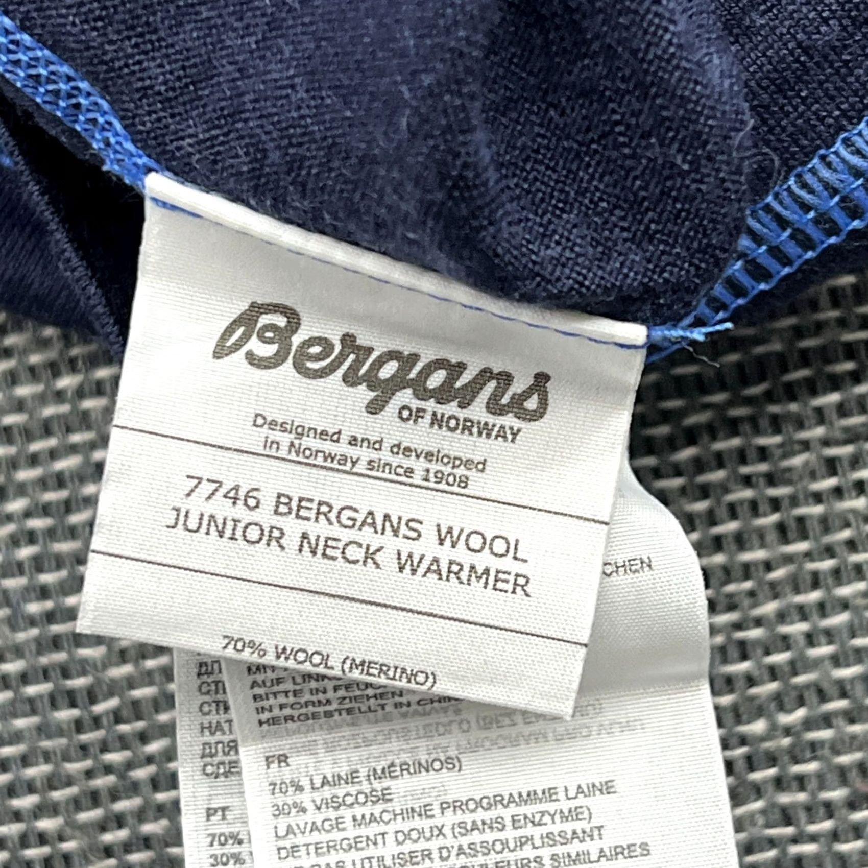 Vintage Bergans of Norway Neck Warmer Merino Wool Blend OS Tube Scarf Outdoor Gaiter Balaclava Unisex Adults One Size Blue Size ONE SIZE - 4 Thumbnail