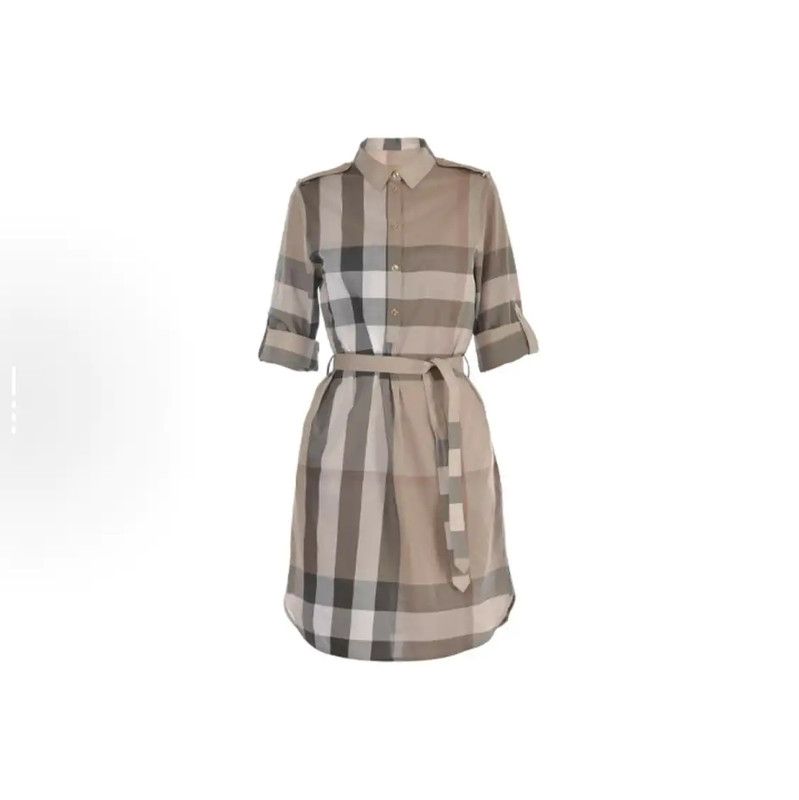 Burberry Burberry Khaki Long Sleeve Dress for Women Size XS / US 0-2 / IT 36-38 - 1 Thumbnail