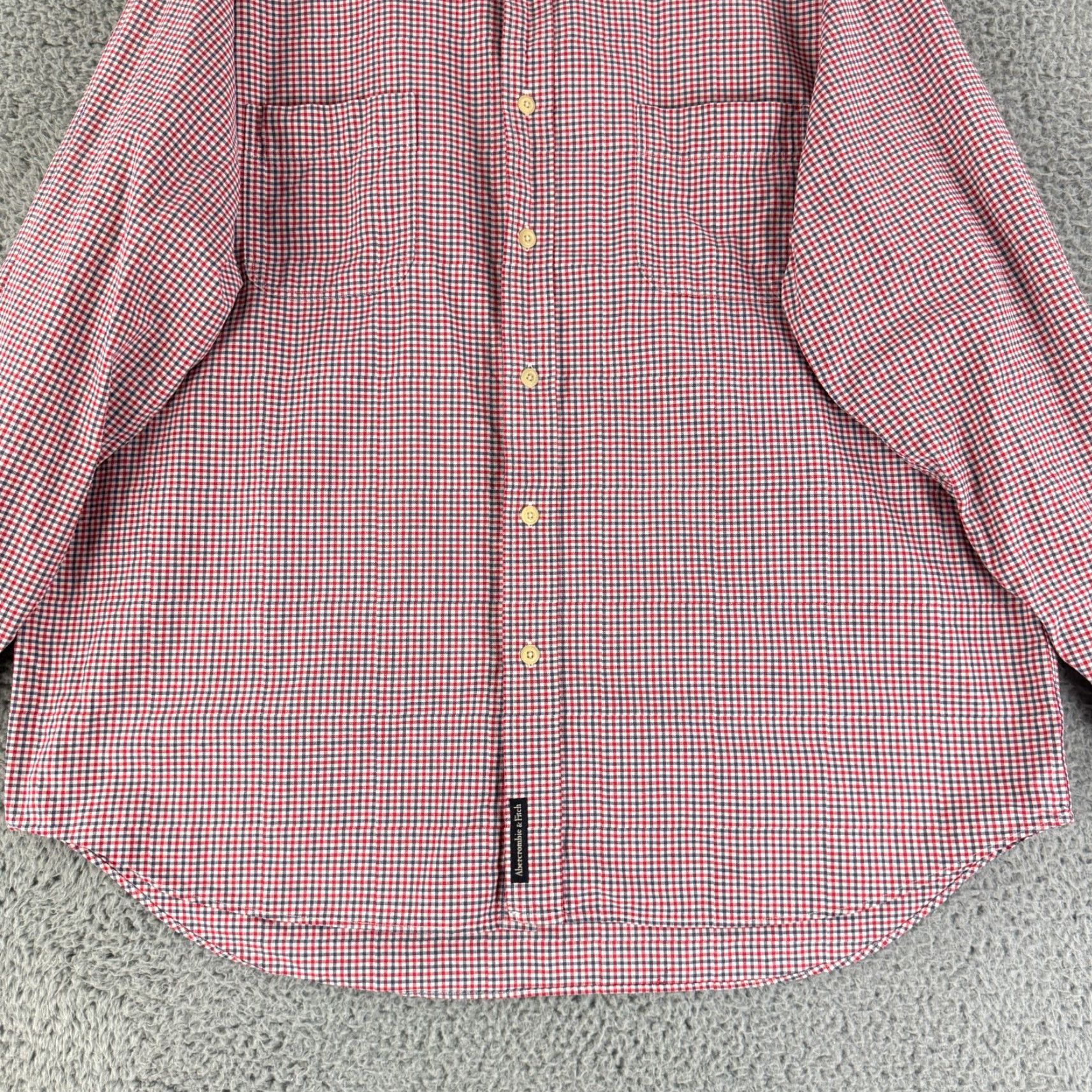 Abercrombie & Fitch Abercrombie & Fitch Button-Up Shirt Mens Large Red Check Print Long Sleeve VTG Size US L / EU 52-54 / 3 - 4 Thumbnail