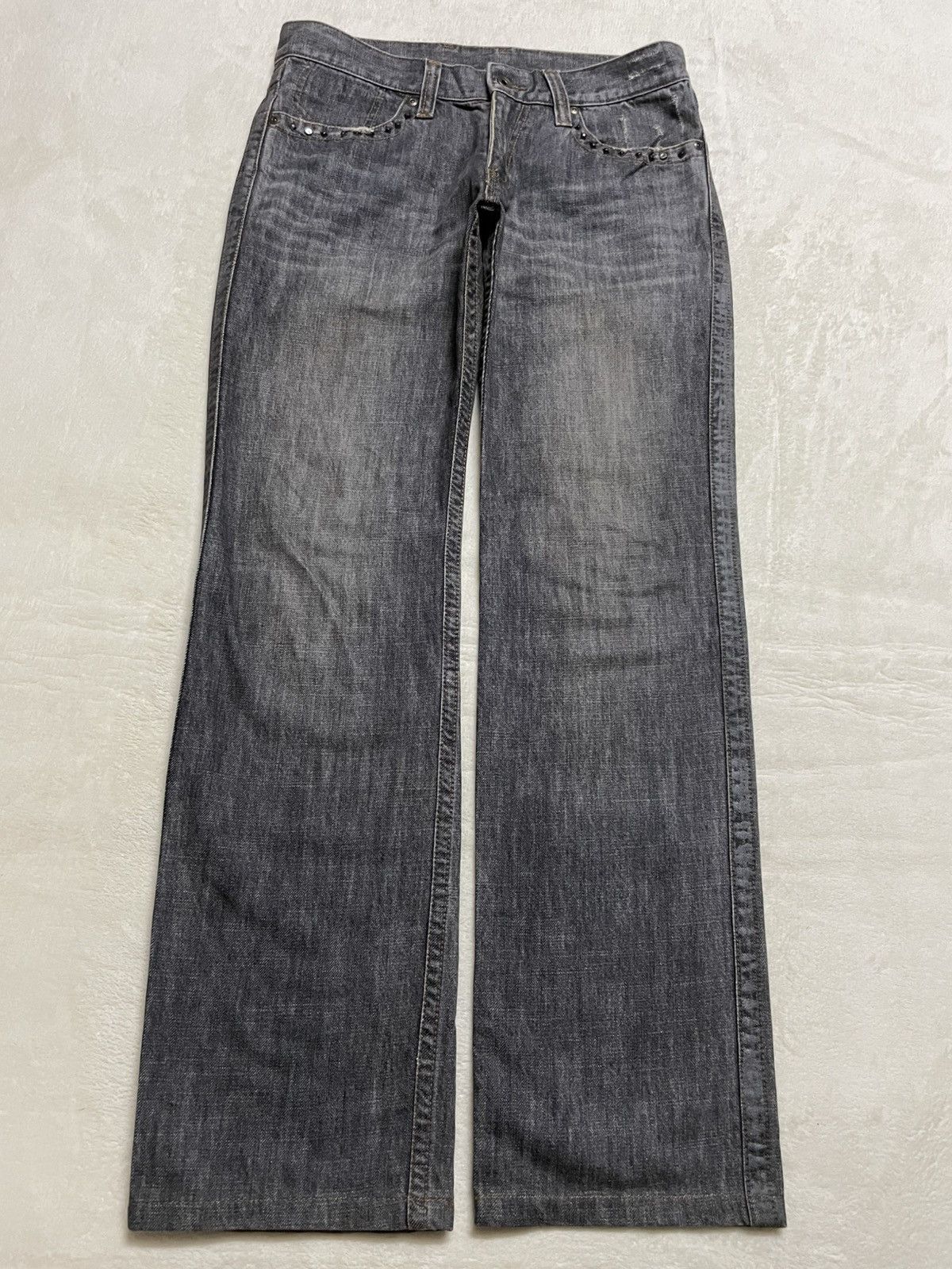 Japanese Brand Vintage Comme Ca Collection Distress Faded Studded Size US 33 - 1 Thumbnail